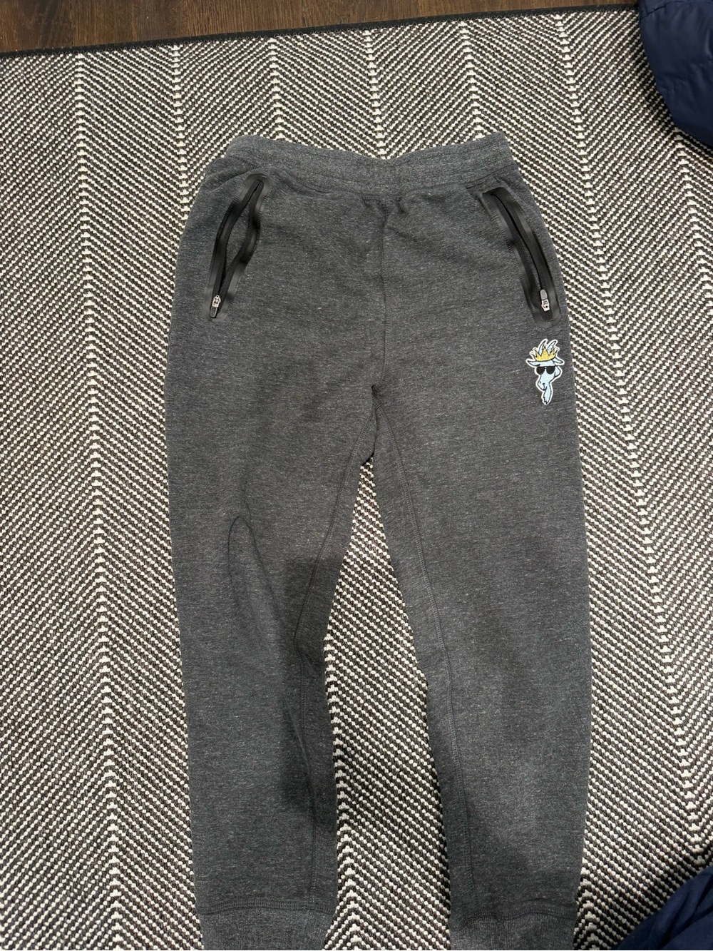 Kids Charcoal Grey Joggers with Zipper Pockets